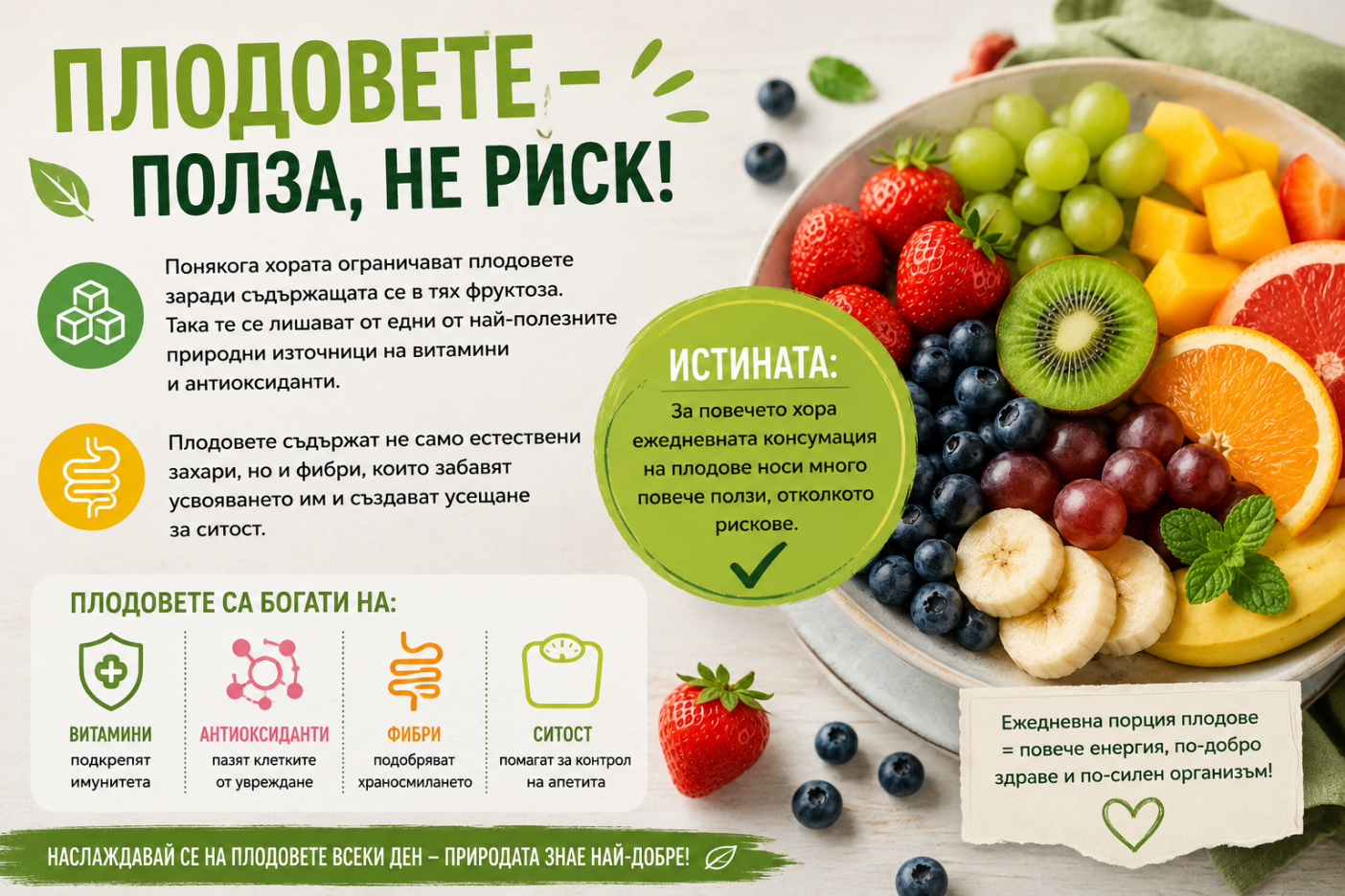 Плодовете – полза, не риск | Fruits — benefit, not risk